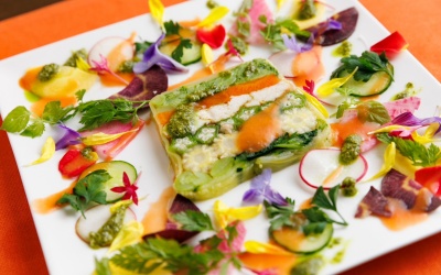 Vegetable terrine at epice, French lunch & dinner near Demachiyanagi, Kyoto Gyoen & Shimogamo Shrine