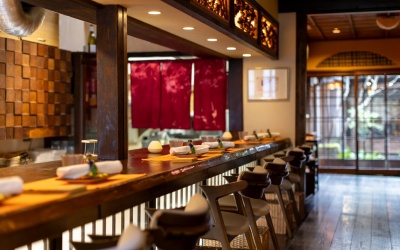Interior of epice, French lunch & dinner near Demachiyanagi, Kyoto Gyoen & Shimogamo Shrine